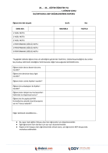 İlkokul Ortaokul BEP Değerlendirme Raporu Formu