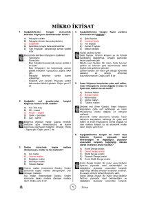 Mikro İktisat &Ccedil;oktan Se&ccedil;meli Sınav Soruları