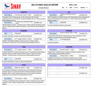 Lise Sınav Hazırlık Haftalık &Ccedil;alışma Planı