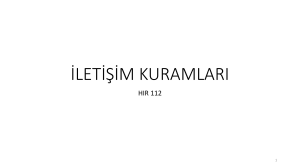 İletişim Kuramları Ders Planı - HIR 112
