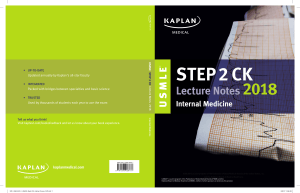 USMLE Step 2 CK 2018 Internal Medicine Lecture Notes