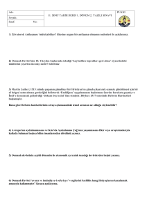 11. Sınıf Tarih 1. D&ouml;nem 2. Yazılı Sınavı