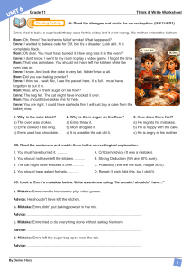 Grade 11 English Think & Write Worksheet