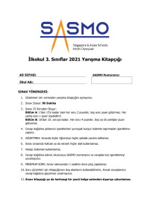 SASMO 2021 3. Sınıf Matematik Yarışma Kitap&ccedil;ığı