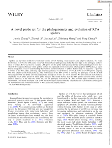 Novel UCE Probe Set for RTA Spider Phylogenomics