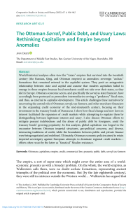 Ottoman Sarraf, Public Debt, and Usury Laws: Rethinking Capitalism and Empire