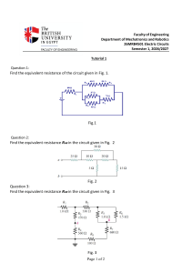 Electric Circuits Tutorial 1: Equivalent Resistance Problems - BUE